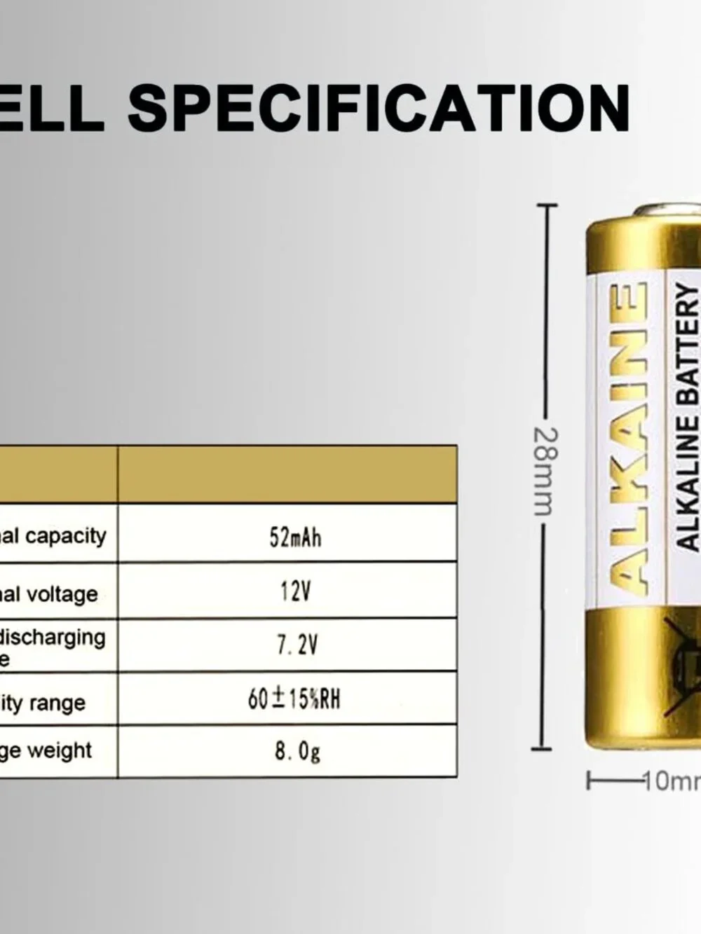 LiCB A23 23A 12V Alkaline Battery (5-Pack)